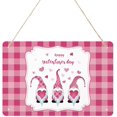 wooden Sign Wall Decor Happy Valentine's Day Gnomes with Heart Pink