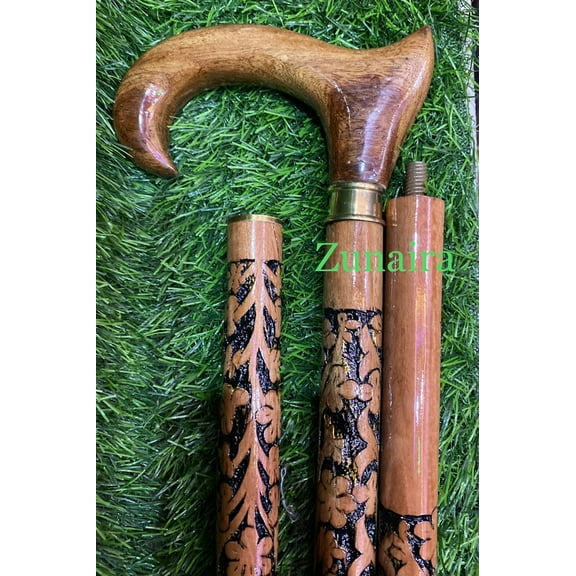 wooden Stick Cane Wooden Victorian Handle Vintage Antique Cane Christmas Gift