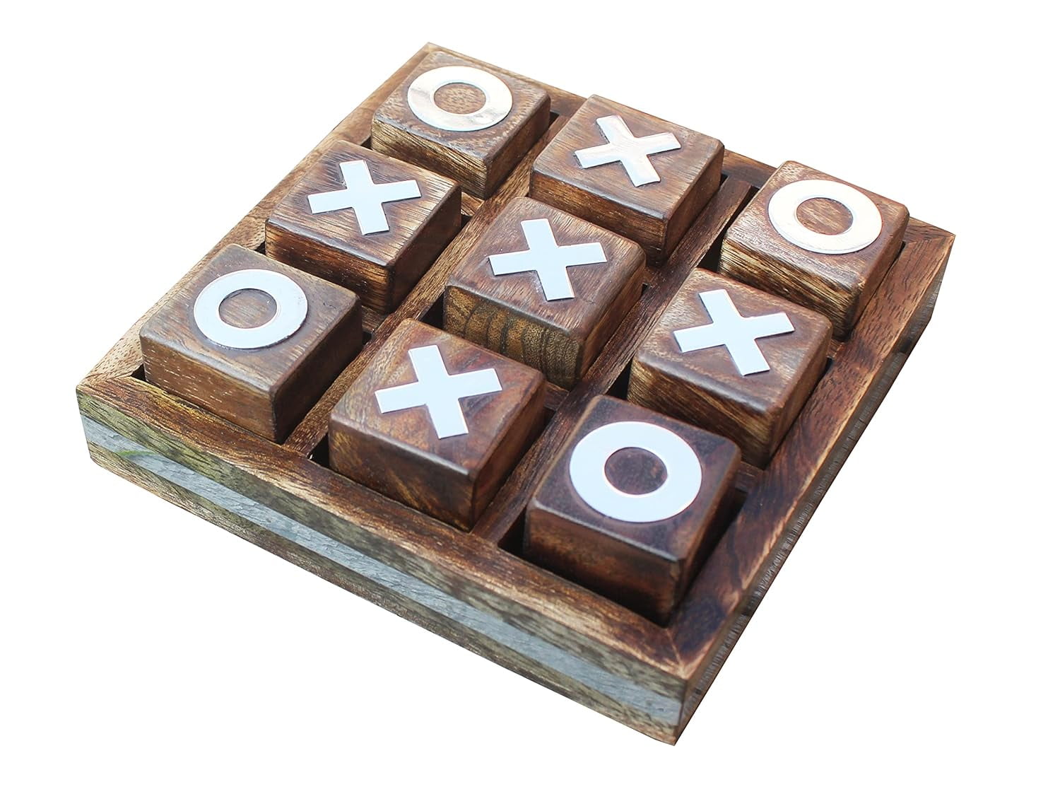 wooden Tic Tac Toe Game | gifting Board game for kids and family | Table Top Living Room Decor Fun Game | Indoor Outdoor Adults classic Travel Game