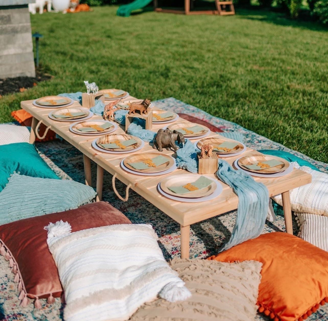 wooden boho table,wooden picnic table, handmade tables, gift table, boho tables, table, wood, hallowen table, party table,tanksgiving table
