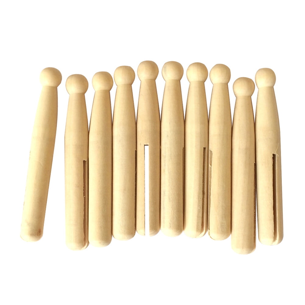 wooden clothespins traditional 10pcs Wood Clothespin Slotted Wooden