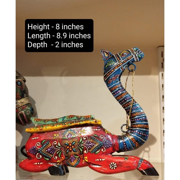 wooden hand painted sitting camel for home dcor/ gift item/ showpiece