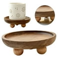 thumbnail image 1 of wooden pedestal stand|candle pedestal|Wooden Pedestal for Display Tray|for decor|for Display Tray Display Riser for Entry Table Farmhouse Kitchen Tabletop Centerpieces(1.8"x5.12"), 1 of 9