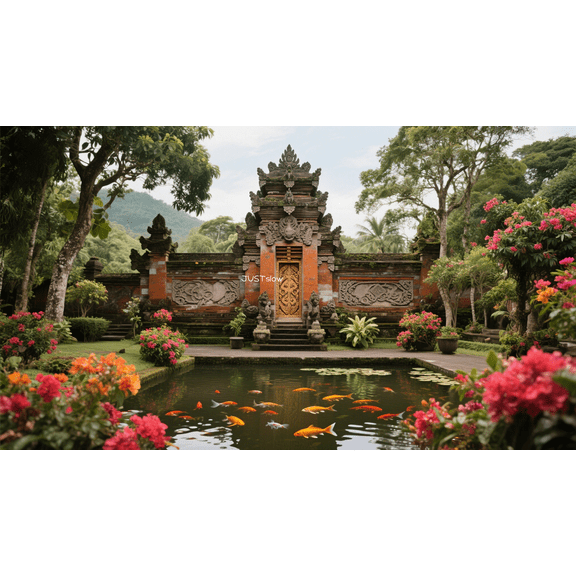 wooden puzzle Bali's Temple Tranquility Ancient Shrines and Blooming GardensIntelligent Game Fit togather a magic Art for home Decoration or Prensent 1000 pieces