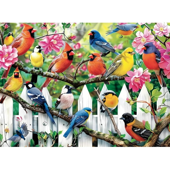 wooden puzzle Birds on Picket Fence Intelligent Game Fit togather a magic Art for home Decoration or Prensent 300 pieces