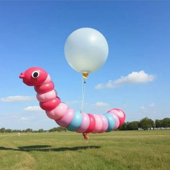 wooden puzzle Caterpillar with Balloon - A pink caterpillar holding a balloon. Hard Challenging Exercise Intellegent wall decor suitable for Teenager or Adult 500 PCS