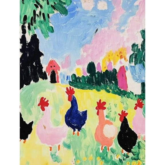 wooden puzzle Chickens in a Colorful Landscape Intelligent Game Fit togather a magic Art for home Decoration or Prensent 1000 pieces