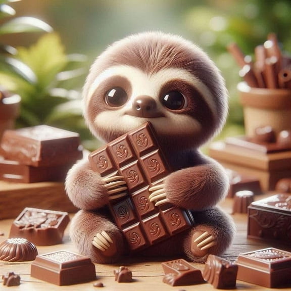 wooden puzzle Chocolate - Eating Sloth Intelligent Game Fit togather a magic Art for home Decoration or Prensent 300 pieces