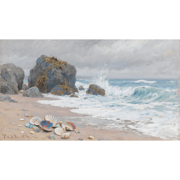 wooden puzzle Cloudy Shore Mysterious Shells by the Gray SeaIntelligent Game Fit togather a magic Art for home Decoration or Prensent 1000 pieces