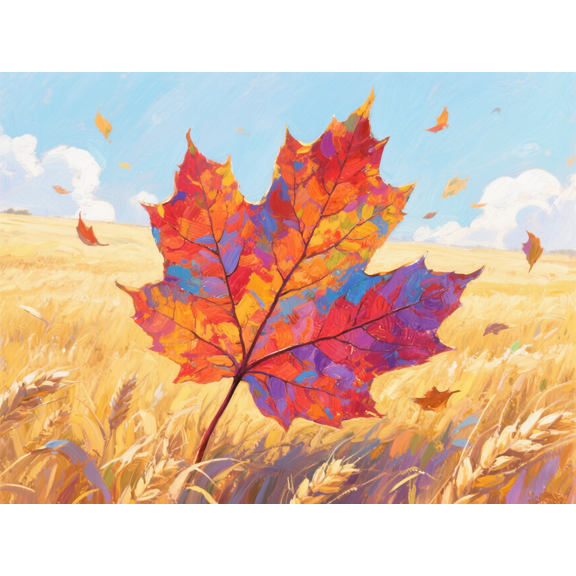 wooden puzzle Colorful Leaf over a Wheat FieldIntelligent Game Fit togather a magic Art for home Decoration or Prensent 1000 pieces