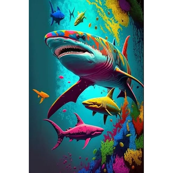 wooden puzzle Colorful Shark in an Underwater Scene Intelligent Game Fit togather a magic Art for home Decoration or Prensent 1000 pieces