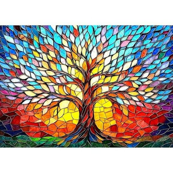 wooden puzzle Colorful Tree of Life Intelligent Game Fit togather a magic Art for home Decoration or Prensent 300 pieces