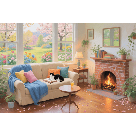 wooden puzzle Cozy Spring Room Intelligent Game Fit togather a magic Art for home Decoration or Prensent 500 pieces