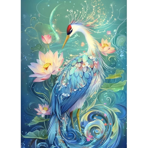 wooden puzzle Crane and Lotus Reverie Intelligent Game Fit togather a magic Art for home Decoration or Prensent 500 pieces