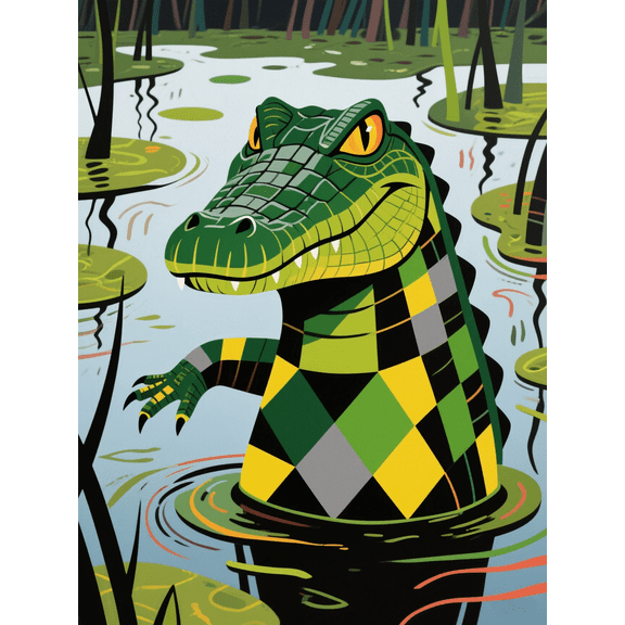 wooden puzzle Crocodile's Head in Abstract Art StyleIntelligent Game Fit togather a magic Art for home Decoration or Prensent 1000 pieces