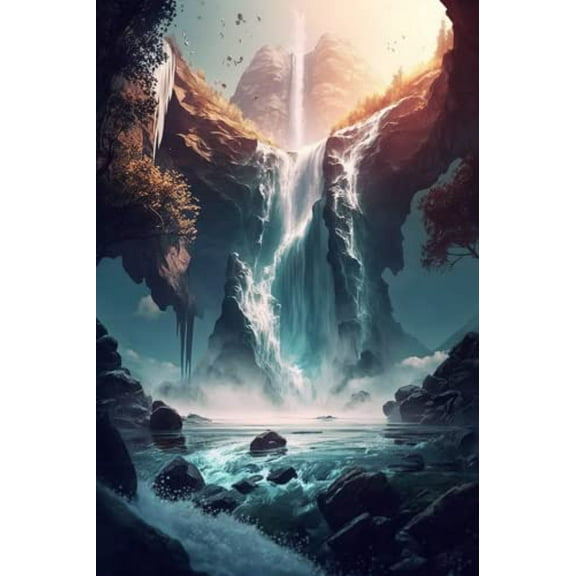 wooden puzzle Dramatic Mountain Waterfall Landscape Intelligent Game Fit togather a magic Art for home Decoration or Prensent 300 pieces