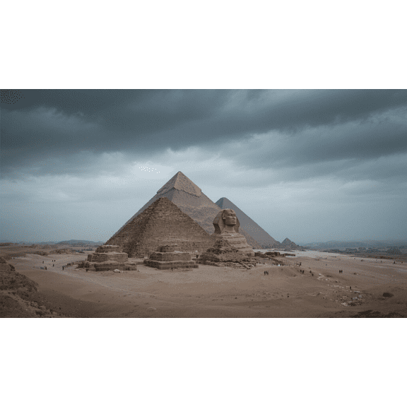 wooden puzzle Egyptian Pyramids and Sphinx on a Cloudy Day A Mysterious AuraIntelligent Game Fit togather a magic Art for home Decoration or Prensent 1000 pieces