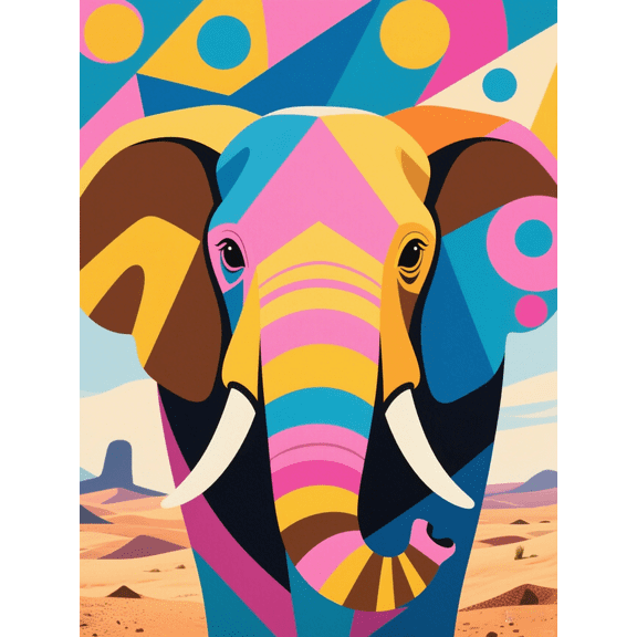 wooden puzzle Elephant's Head in Abstract Art StyleIntelligent Game Fit togather a magic Art for home Decoration or Prensent 1000 pieces