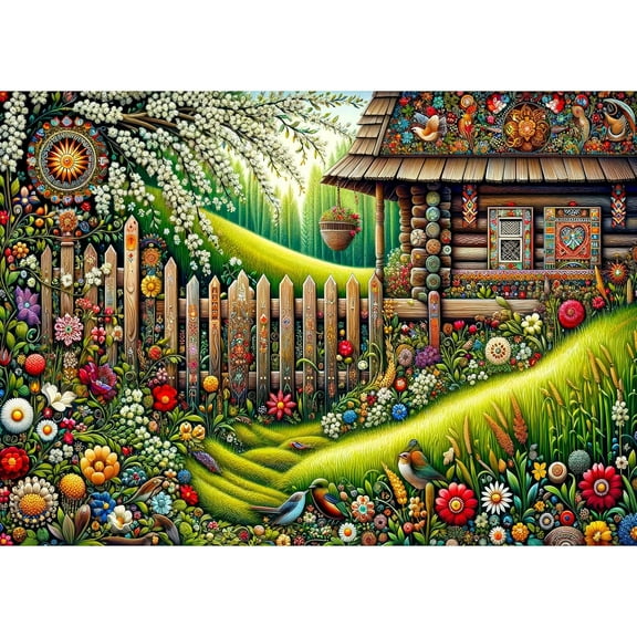 wooden puzzle Enchanted Beanstalk Cottage Intelligent Game Fit togather a magic Art for home Decoration or Prensent 300 pieces