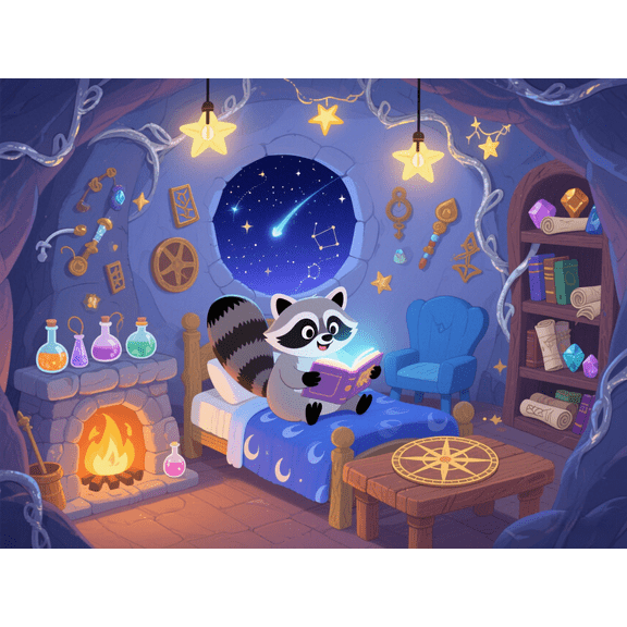 wooden puzzle Enchanted Raccoon's Starry Cave Intelligent Game Fit togather a magic Art for home Decoration or Prensent 300 pieces