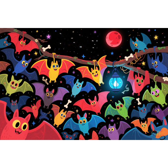 wooden puzzle Fantastic Bat Night Intelligent Game Fit togather a magic Art for home Decoration or Prensent 300 pieces