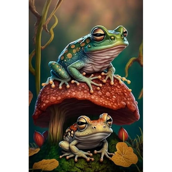 wooden puzzle Frog on a Mushroom Intelligent Game Fit togather a magic Art for home Decoration or Prensent 500 pieces