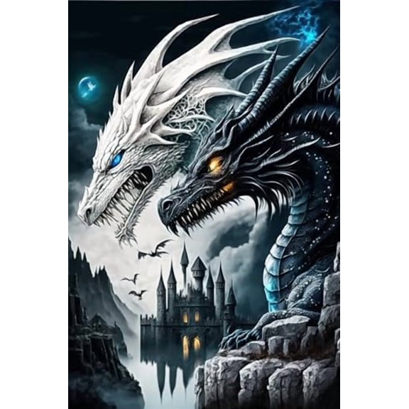wooden puzzle Frosty - looking Dragon in a Fantasy Scene Intelligent Game Fit togather a magic Art for home Decoration or Prensent 300 pieces