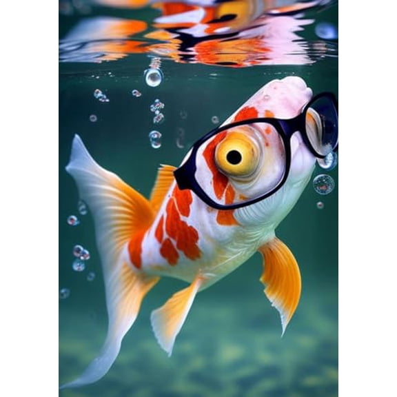 wooden puzzle Goldfish with Glasses Intelligent Game Fit togather a magic Art for home Decoration or Prensent 300 pieces