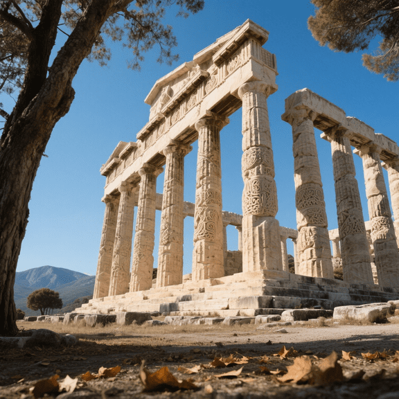 wooden puzzle The Greek Temple of Zeus in the Golden Afterglow of Sunset Intelligent Game Fit togather a magic Art for home Decoration or Prensent 1000 pieces