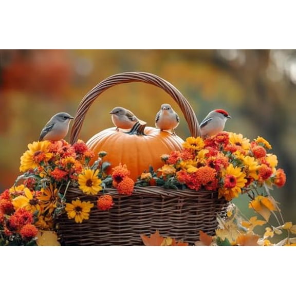 wooden puzzle Harvest Basket with Pumpkins Intelligent Game Fit togather a magic Art for home Decoration or Prensent 500 pieces