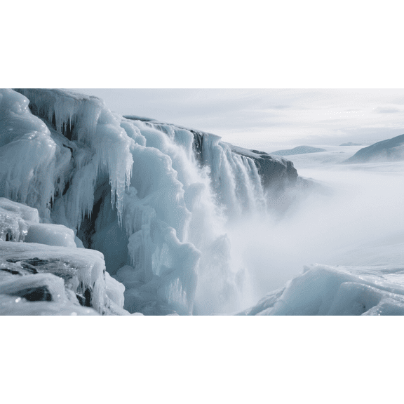 wooden puzzle An Icefall at the Edge of the Glacier in Glacier National Park on a Cloudy DayIntelligent Game Fit togather a magic Art for home Decoration or Prensent 1000 pieces