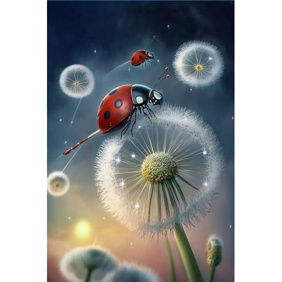 wooden puzzle Ladybug on Dandelion Seeds Intelligent Game Fit togather a magic Art for home Decoration or Prensent 300 pieces