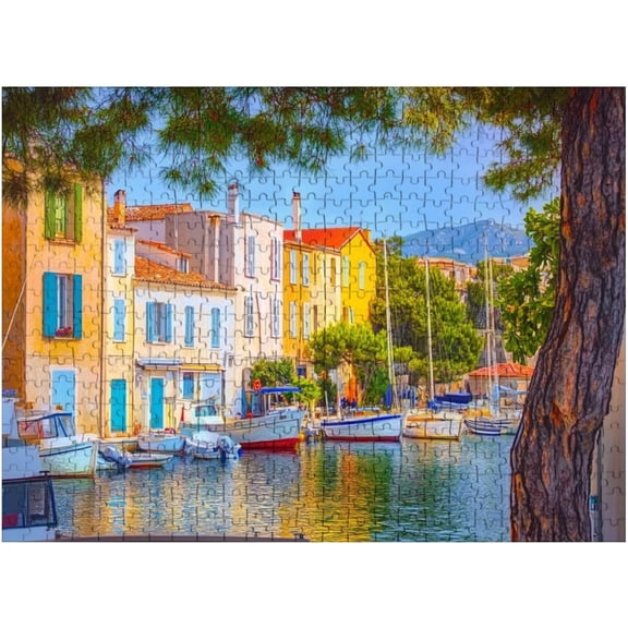wooden puzzle Martigues Provence France Hard Challenging Exercise Intellegent wall decor suitable for Teenager or Adult 1000 PCS