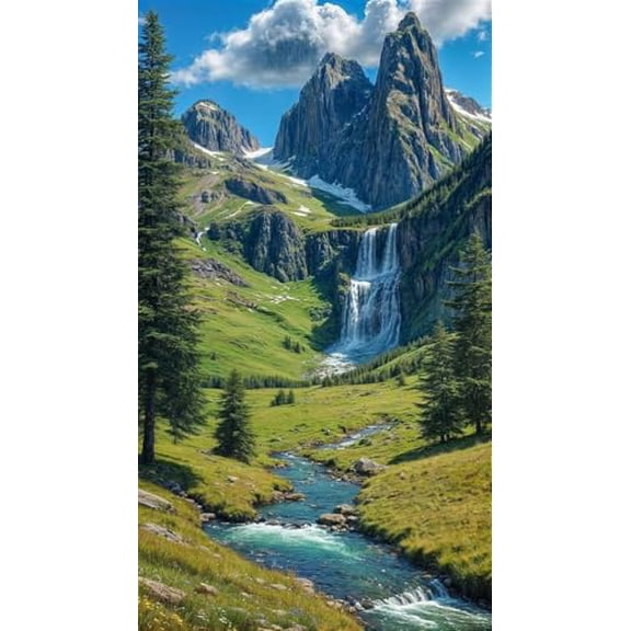 wooden puzzle Mountainous Waterfall Landscape Intelligent Game Fit togather a magic Art for home Decoration or Prensent 300 pieces