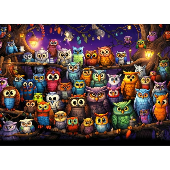 wooden puzzle Owl Gathering in Magic Den Intelligent Game Fit togather a magic Art for home Decoration or Prensent 300 pieces
