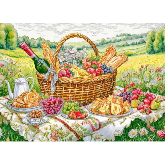 wooden puzzle Picnic in the Meadow Intelligent Game Fit togather a magic Art for home Decoration or Prensent 300 pieces