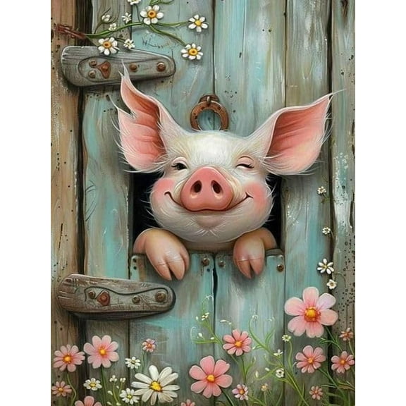 wooden puzzle Pig Peeking through a Door Intelligent Game Fit togather a magic Art for home Decoration or Prensent 300 pieces
