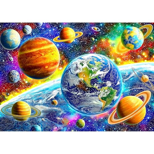 wooden puzzle Planetary Space Scene Intelligent Game Fit togather a magic Art for home Decoration or Prensent 500 pieces