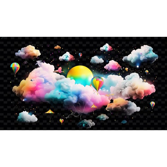 wooden puzzle Radiant Neon Glow Cloud Intelligent Game Fit togather a magic Art for home Decoration or Prensent 300 pieces