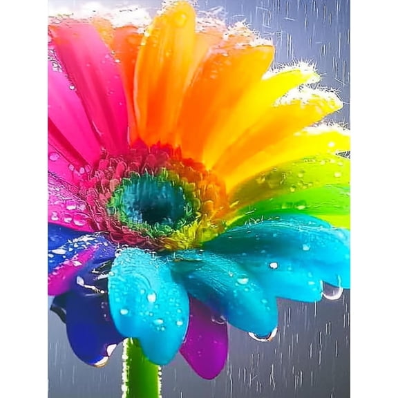wooden puzzle Rainbow Daisy ,Beautiful FlowersHard Challenging suitable for Teenager or Adult 300 pieces Exercise intelligence and wall decor