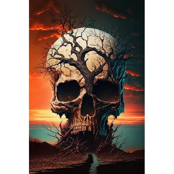 wooden puzzle Skull with a Tree - like Design Intelligent Game Fit togather a magic Art for home Decoration or Prensent 1000 pieces