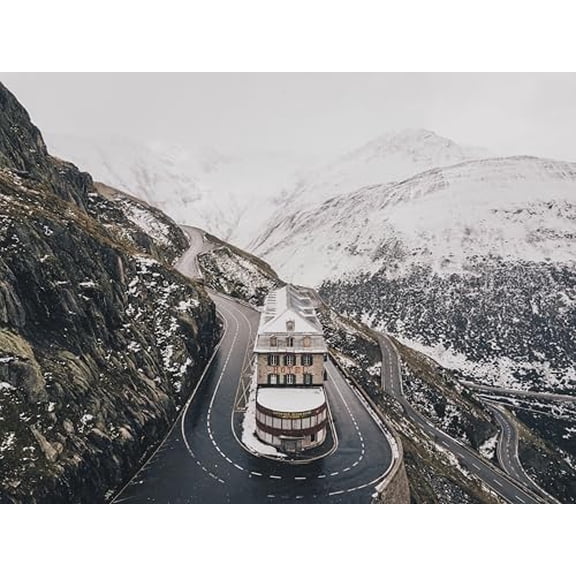 wooden puzzle Snow - covered Mountain Road Intelligent Game Fit togather a magic Art for home Decoration or Prensent 500 pieces