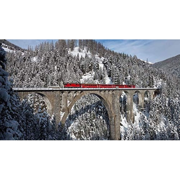 wooden puzzle Snow - laden Bridge with Train Intelligent Game Fit togather a magic Art for home Decoration or Prensent 300 pieces