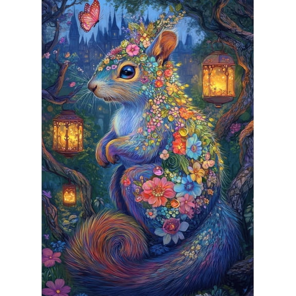 wooden puzzle Squirrel with Lantern Intelligent Game Fit togather a magic Art for home Decoration or Prensent 300 pieces