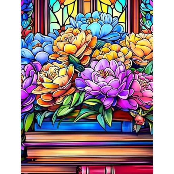 wooden puzzle Stained - glass - style Flower Arrangement Intelligent Game Fit togather a magic Art for home Decoration or Prensent 300 pieces
