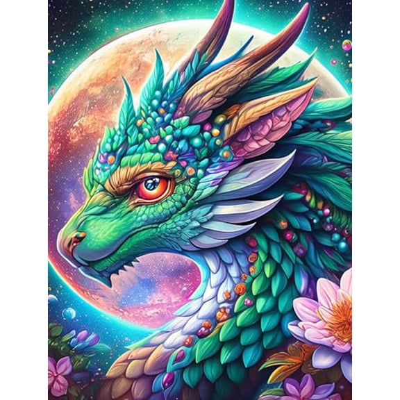 wooden puzzle Vibrant Green - headed Dragon Intelligent Game Fit togather a magic Art for home Decoration or Prensent 1000 pieces