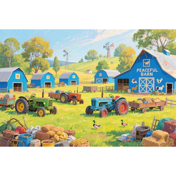 wooden puzzle Vibrant Ranch Landscape Intelligent Game Fit togather a magic Art for home Decoration or Prensent 300 pieces