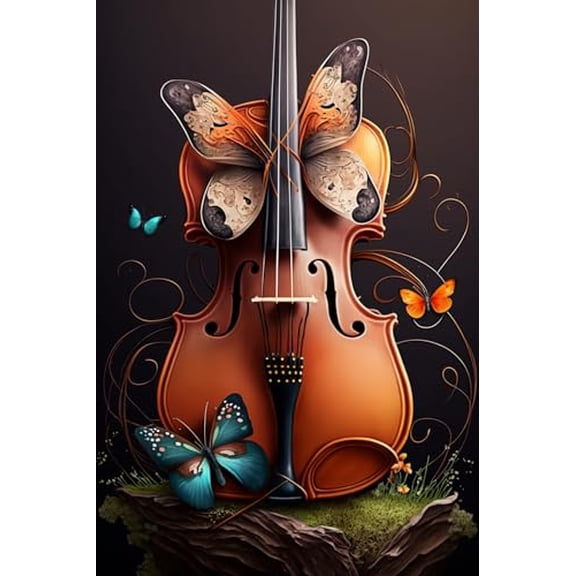 wooden puzzle Violin Adorned with Fox and Butterfly Motifs Intelligent Game Fit togather a magic Art for home Decoration or Prensent 500 pieces