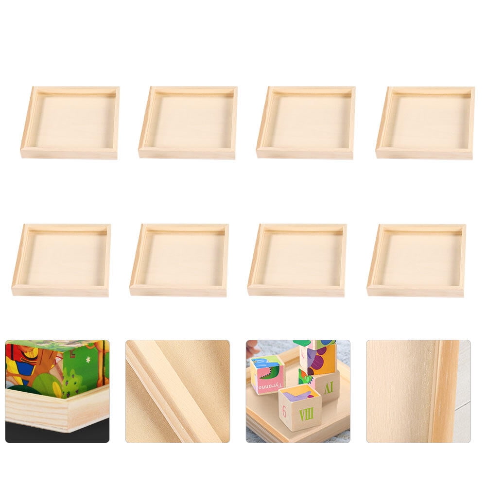 wooden puzzle tray 8pcs Wooden Jigsaw Puzzle Storage Trays Puzzle Blocks Toy Special Trays