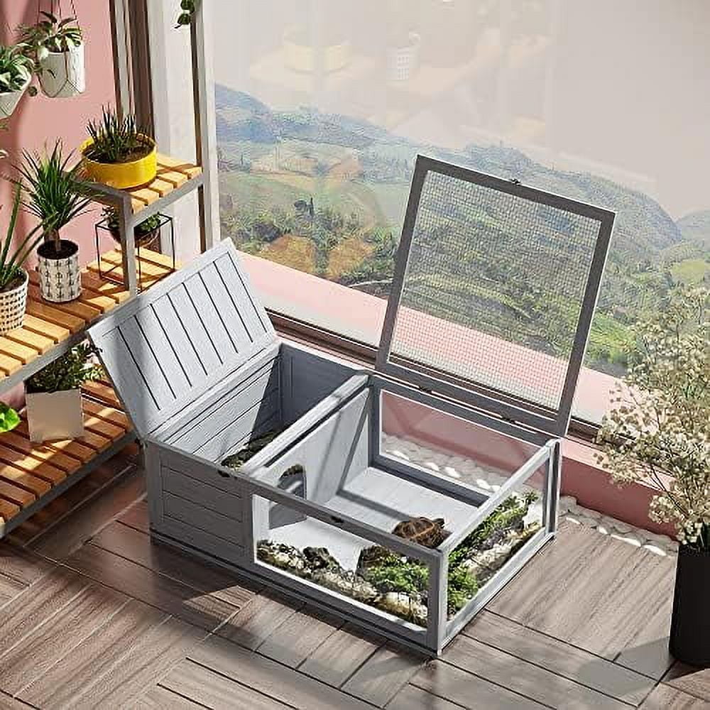 wooden tortoise house indoor turtle habitat enclosure outdoor reptile